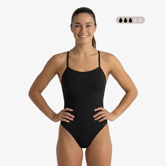 Onyx SecureFlo Open-Back One-Piece Period Swimsuit by Norca - Norca Athletic Swimwear