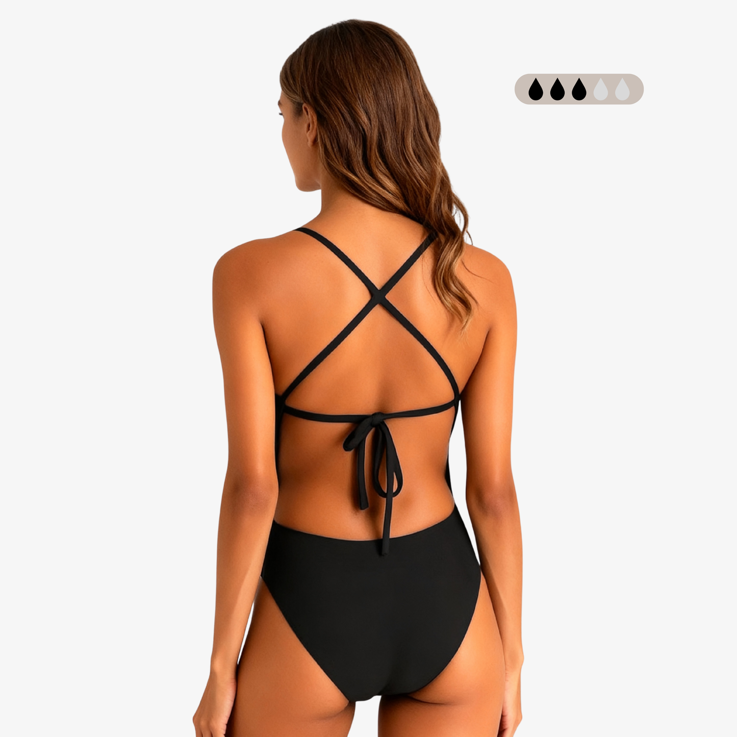 Norca SecureFlo Onyx Tie-Back Period Swimwear