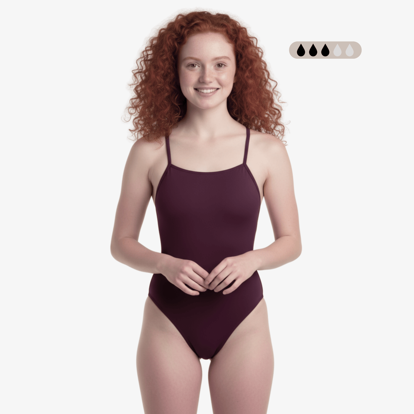 Norca SecureFlo Merlot Cross-Strap Performance Period Swimsuit