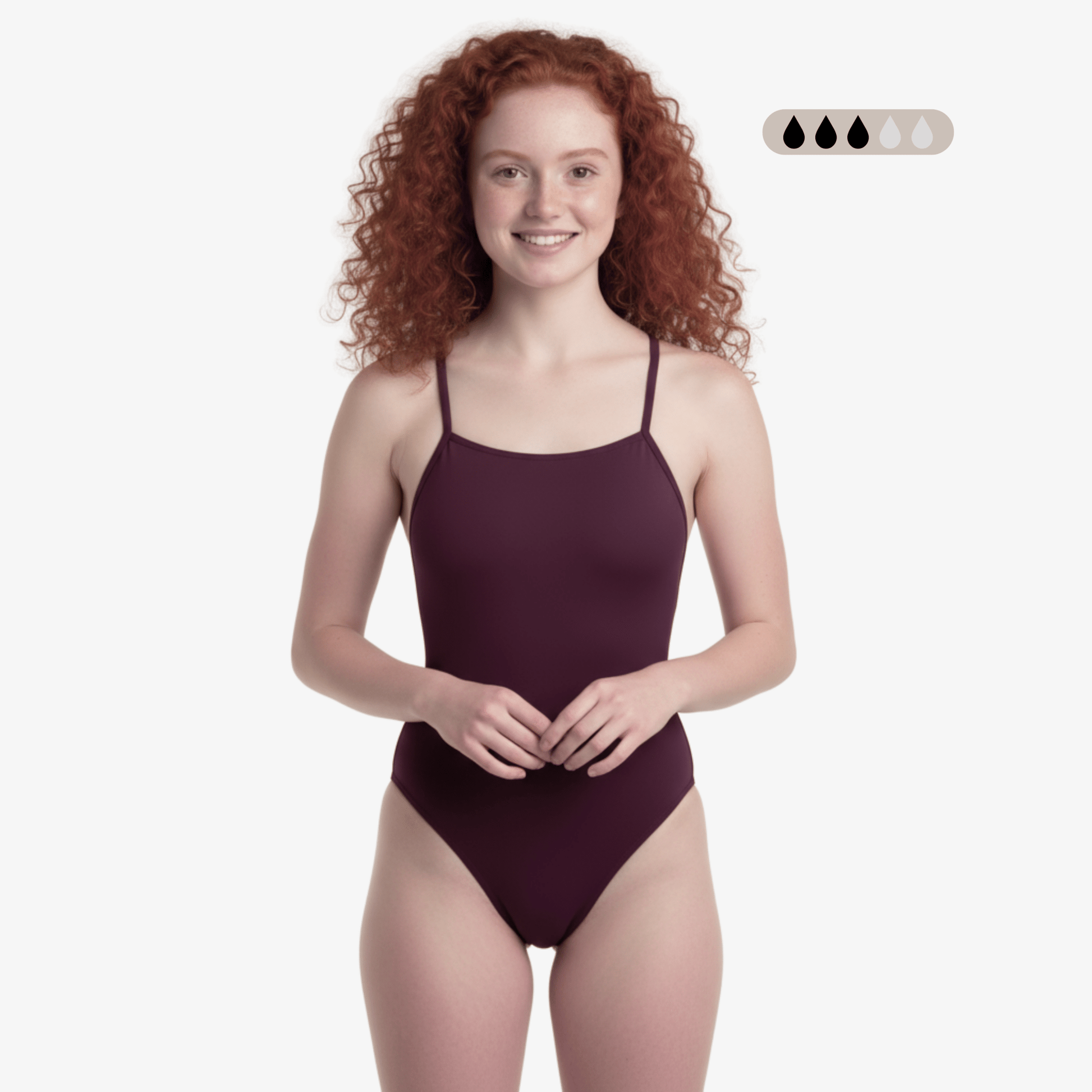 Norca SecureFlo Merlot Cross-Strap Performance Period Swimsuit