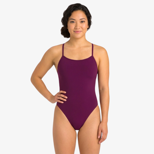 Merlot Tie - Back One - Piece Training Swimsuit by Norca - Norca Athletic Swimwear | Norca Natation Inc.