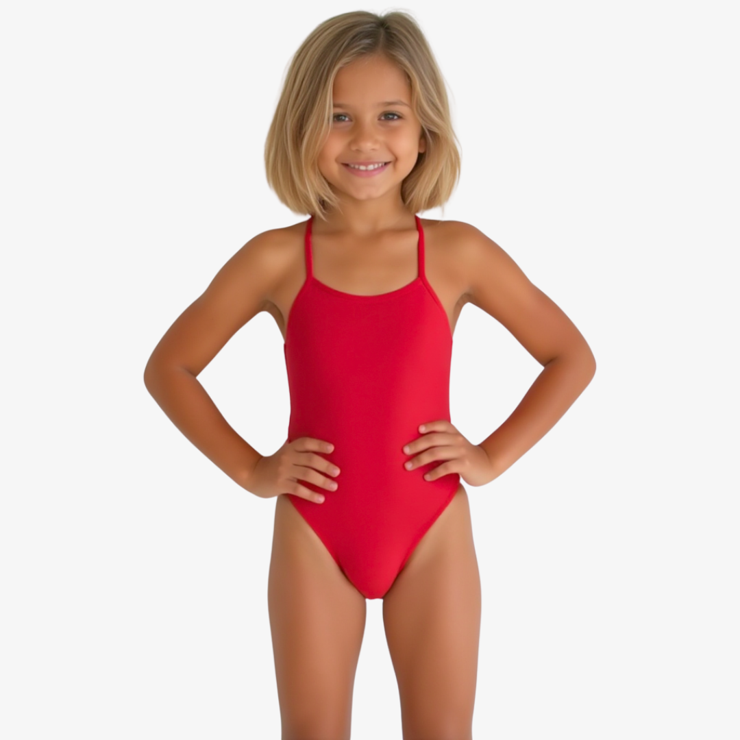 Norca Girls Crimson X-Back Training Swimsuit - Norca Athletic Swimwear | Norca Natation Inc.