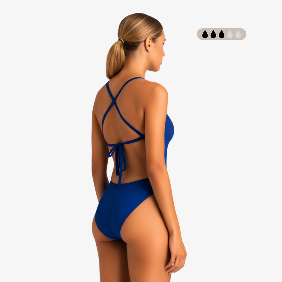 SecureFlo Cobalt Tie-Back One Piece Period Swimsuit by Norca