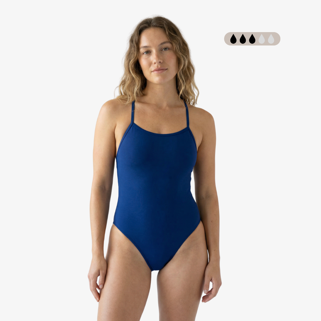 SecureFlo Cobalt X-Back Period Training Swimsuit - Norca Athletic Swimwear 