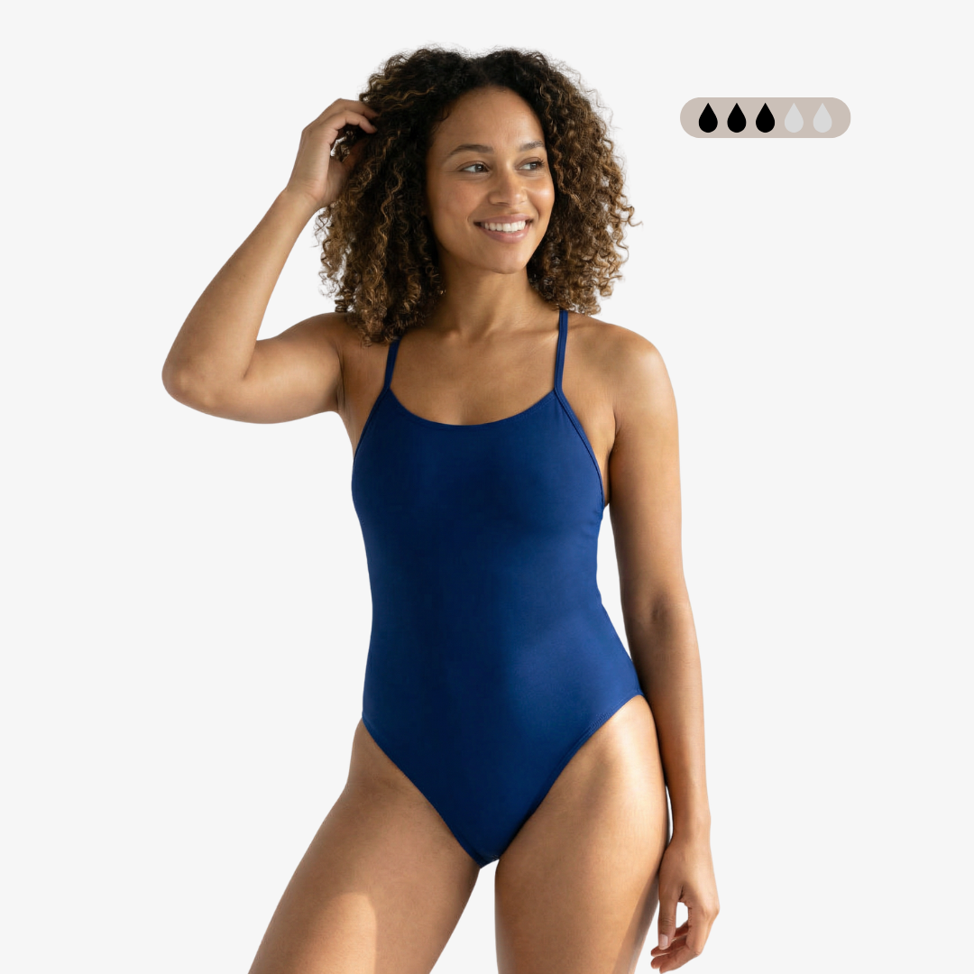 SecureFlo Cobalt X-Back Period Training Swimsuit - Norca Athletic Swimwear 