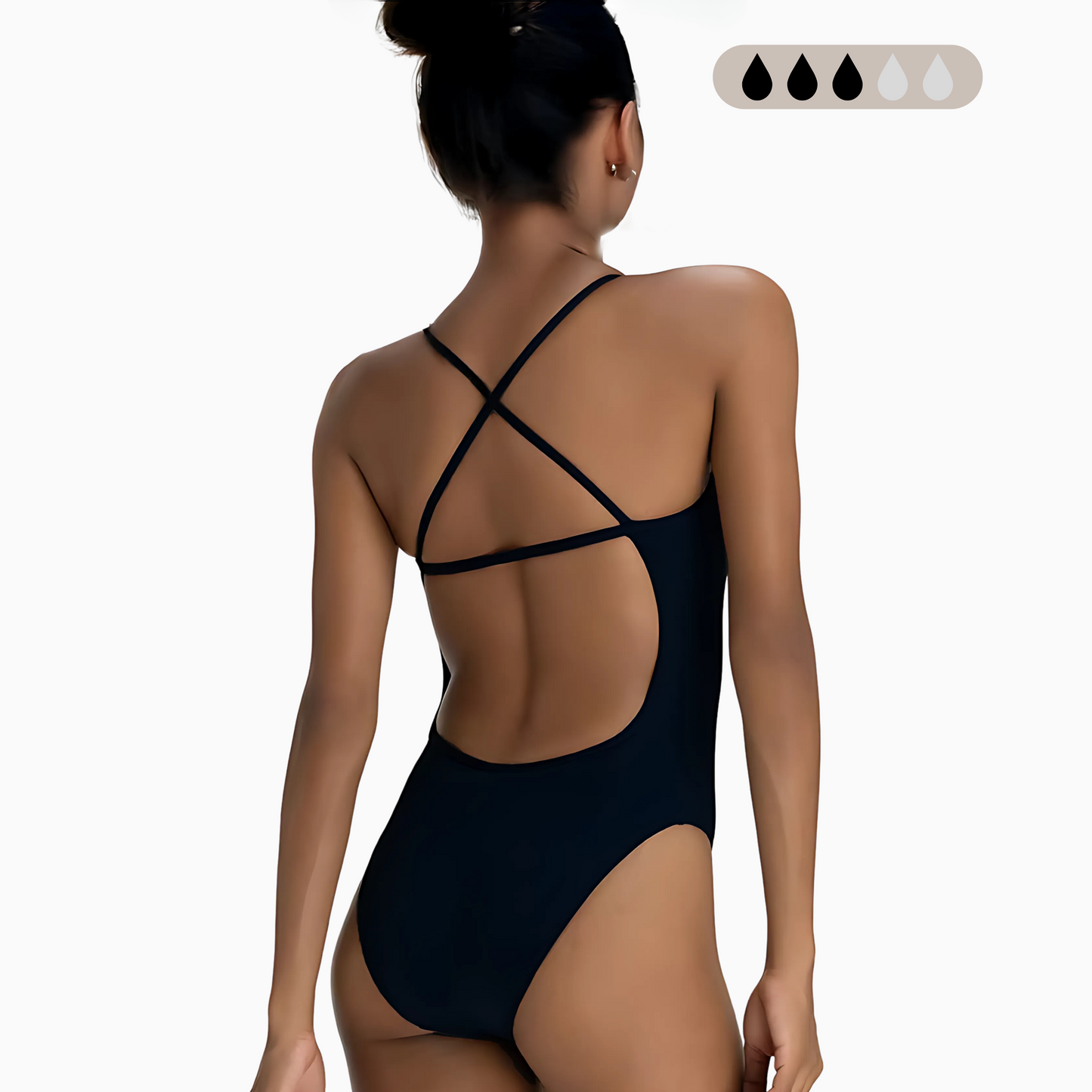 SecureFlo Onyx X-Back One-Piece: Period-Proof Swimsuit