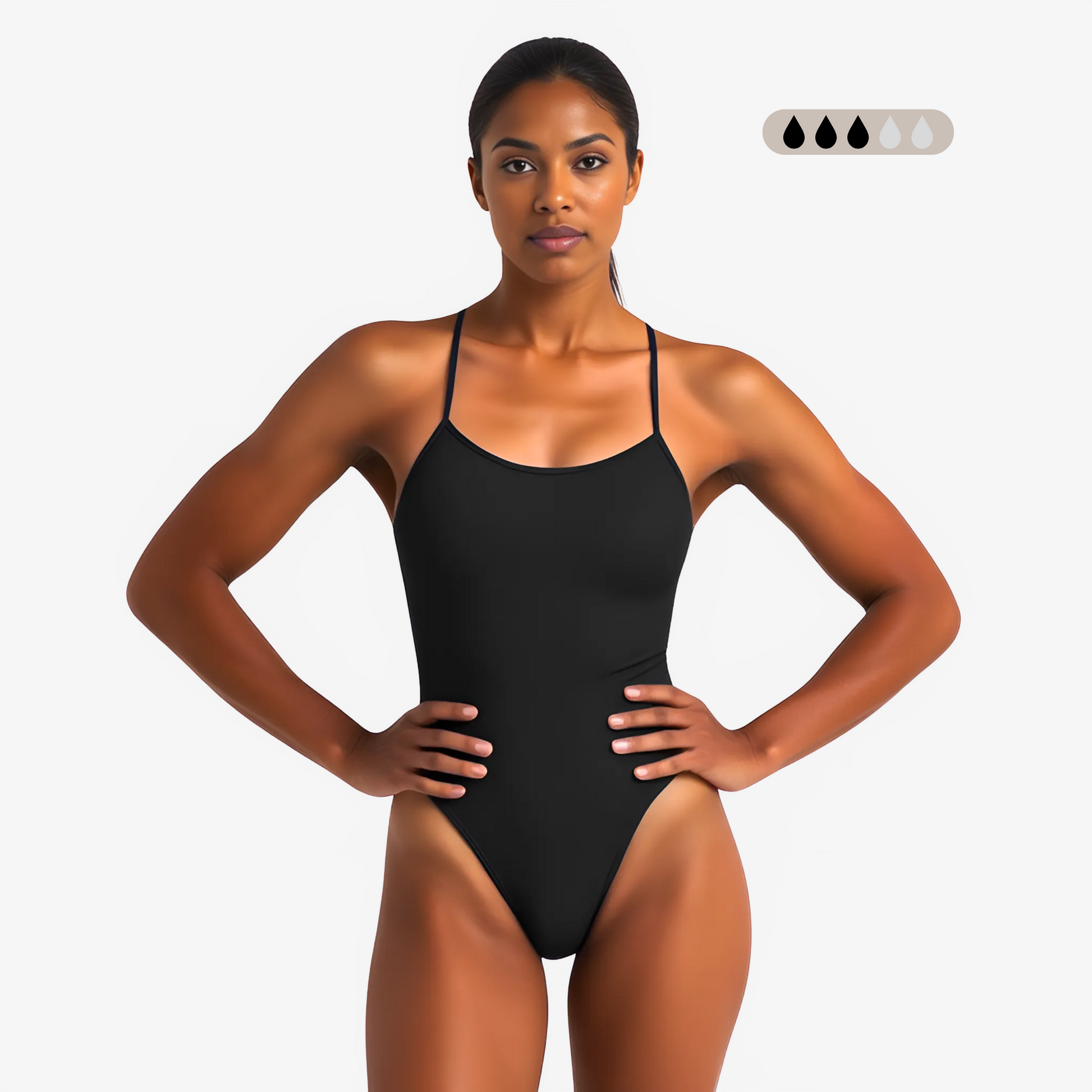 Norca SecureFlo Onyx Tie-Back: Period Swimsuit - Norca Athletic Swimwear | Norca Natation Inc.