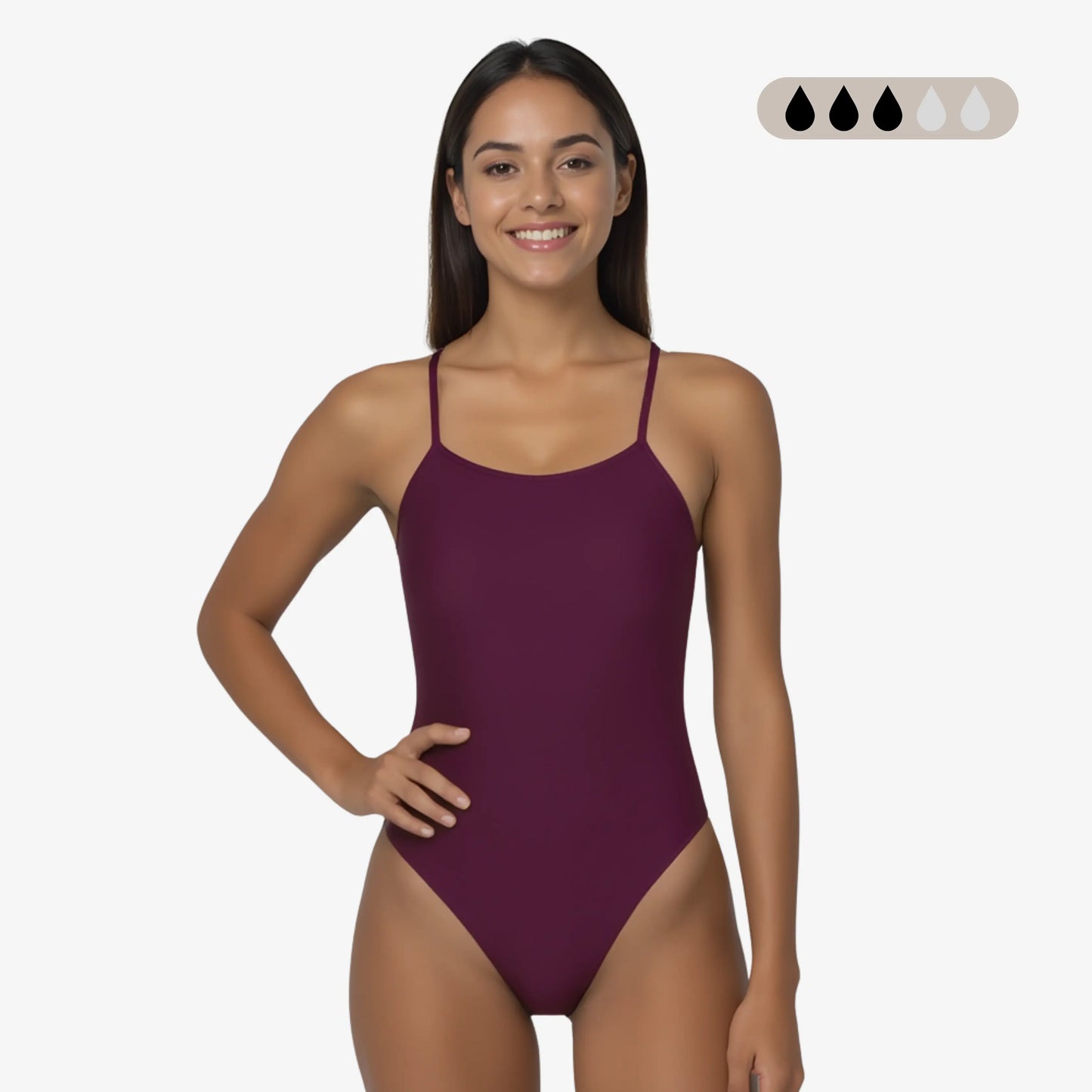 SecureFlo Merlot X-Back Period-Proof Performance Swimwear Norca Swim