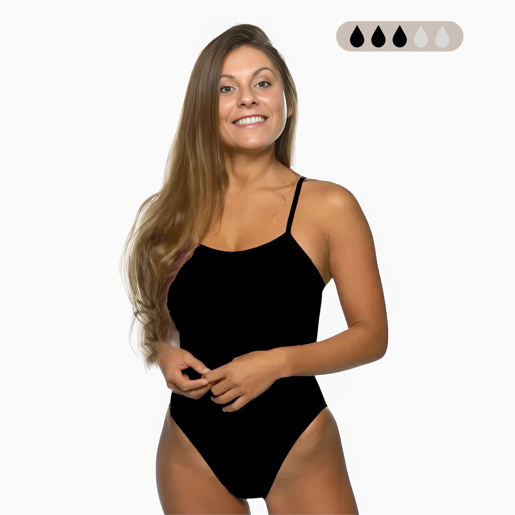 SecureFlo Onyx X-Back Period-Proof Performance Swimwear by Norca Swim