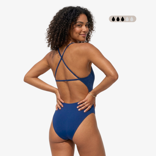 SecureFlo Cobalt X-Back Period Training Swimsuit - Norca Athletic Swimwear 