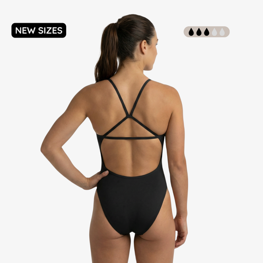 Onyx SecureFlo Open-Back One-Piece Period Swimsuit by Norca - Norca Athletic Swimwear