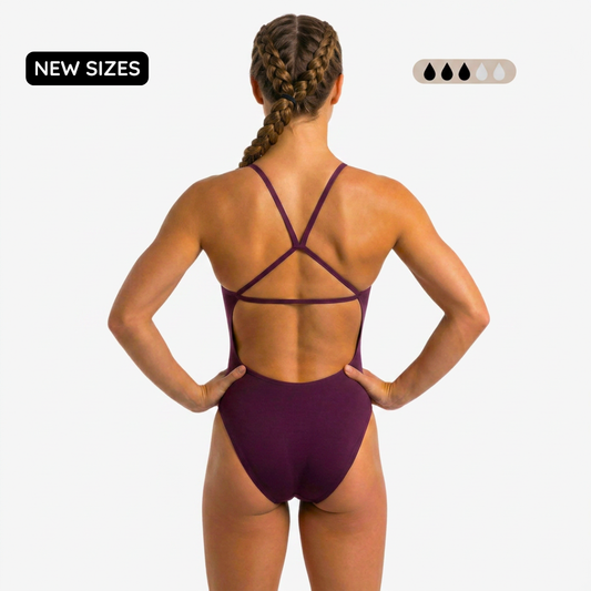 Merlot SecureFlo Open-Back One-Piece Period Swimsuit by Norca - Norca Athletic Swimwear
