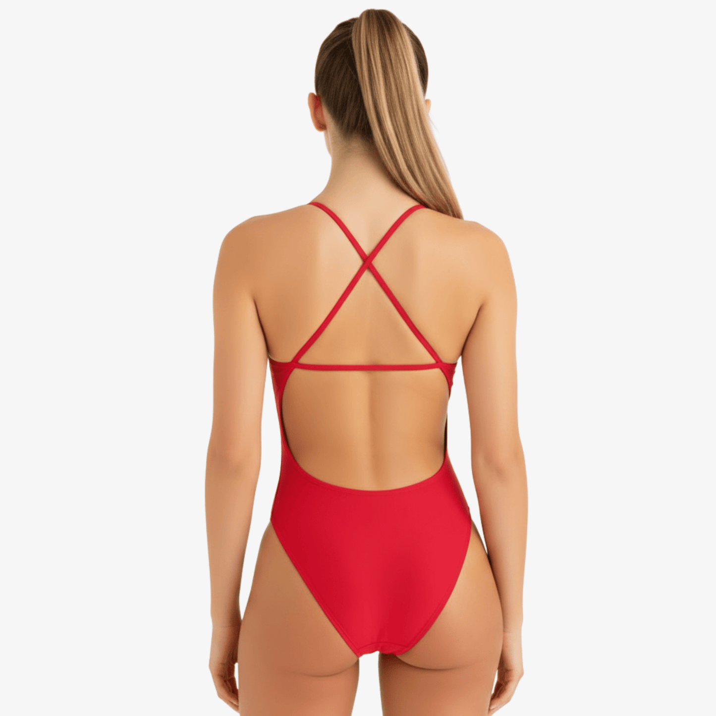 Crimson X - Back Women's Performance Training Swimsuit by Norca - Norca Athletic Swimwear | Norca Natation Inc.