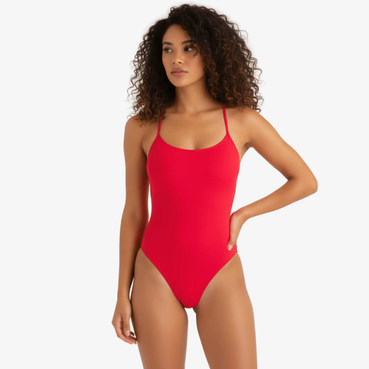 Crimson X-Back One-Piece Training Swimsuit by Norca - Norca Athletic Swimwear 