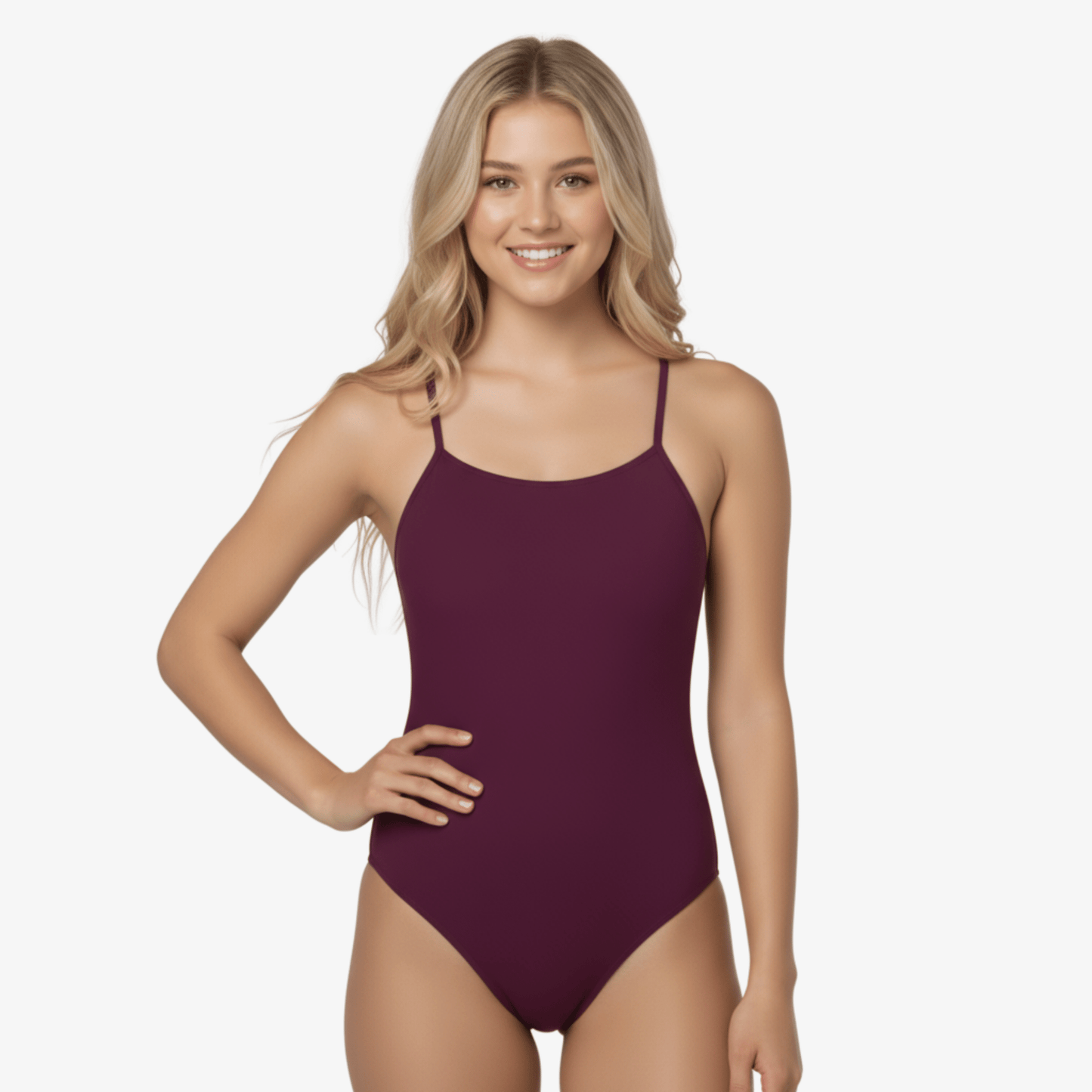Merlot Tie - Back One - Piece Training Swimsuit by Norca - Norca Athletic Swimwear | Norca Natation Inc.