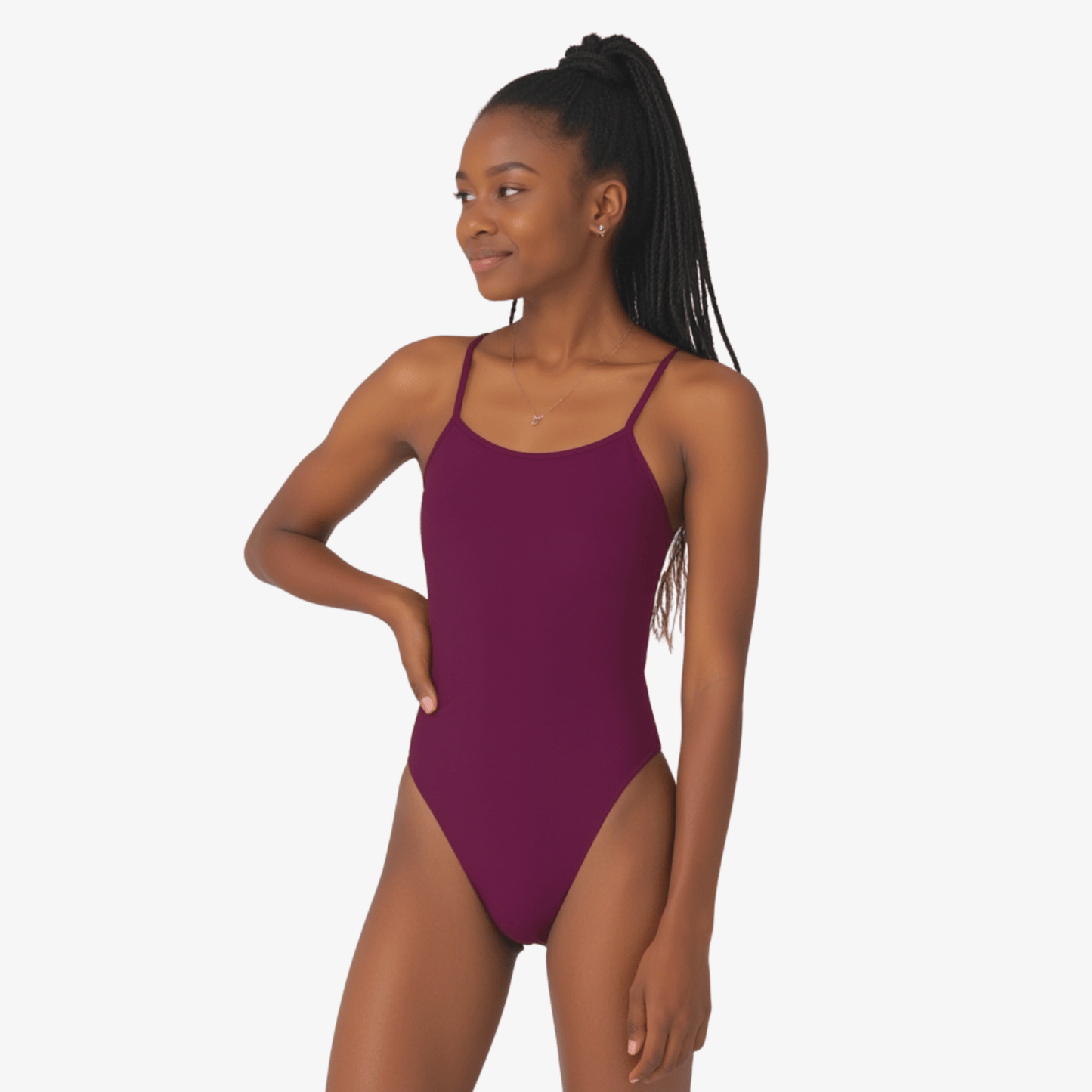 Merlot Tie - Back One - Piece Training Swimsuit by Norca - Norca Athletic Swimwear | Norca Natation Inc.