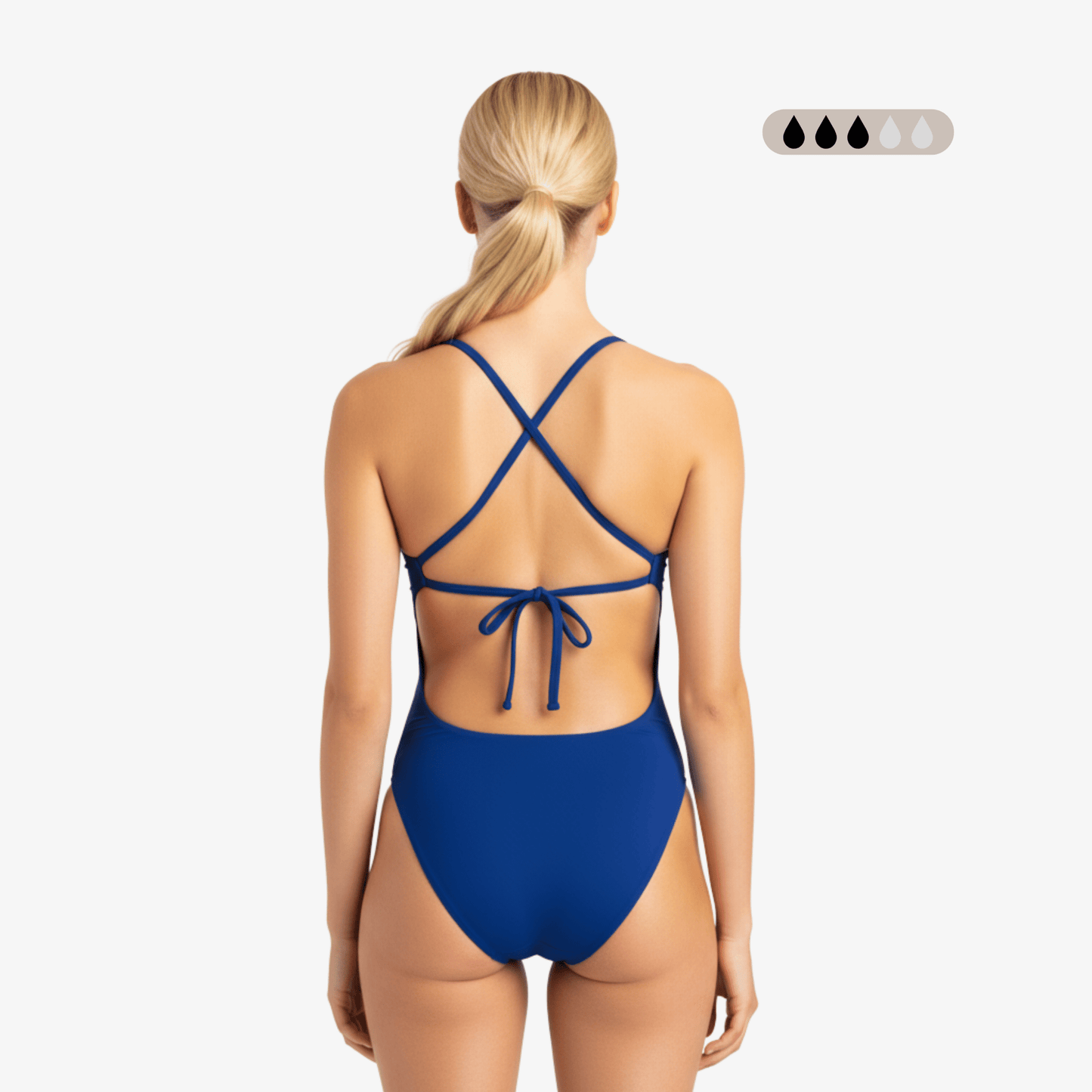 SecureFlo Cobalt Tie - Back Period Swimsuit by Norca - Norca Athletic Swimwear | Norca Natation Inc.