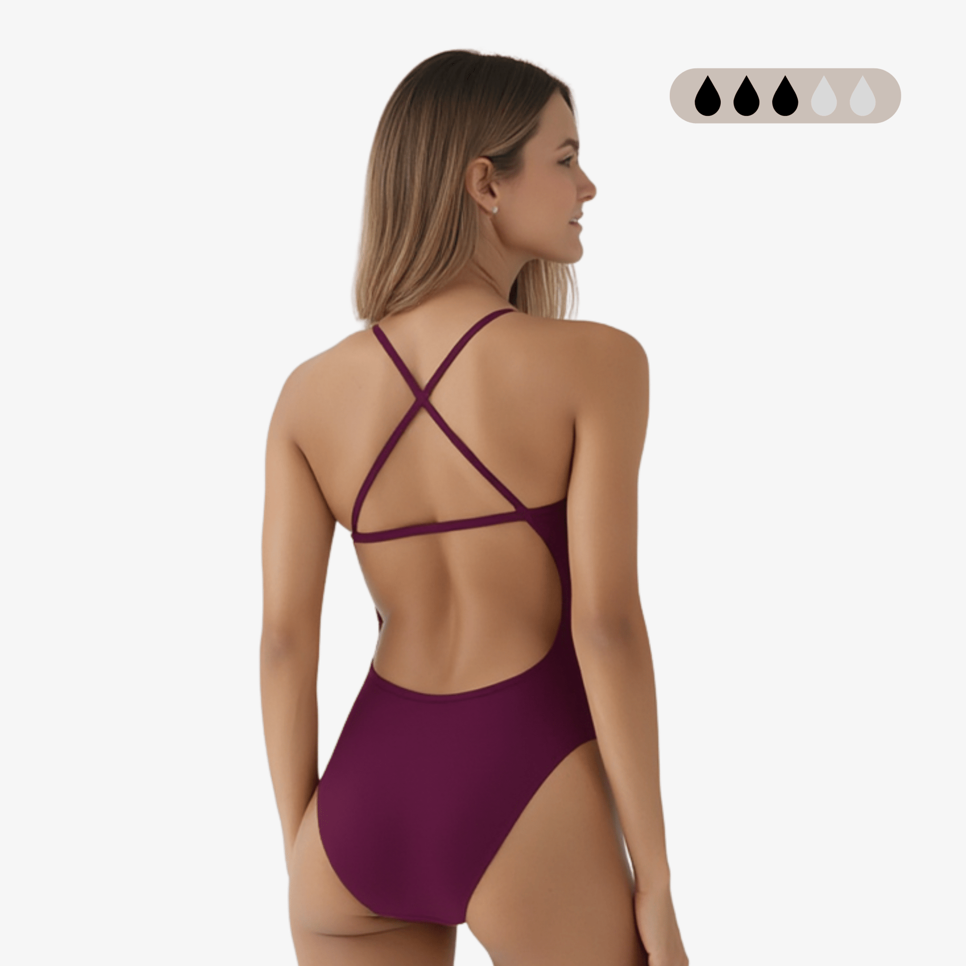 SecureFlo Merlot X - Back Period Training Swimsuit by Norca - Norca Athletic Swimwear | Norca Natation Inc.