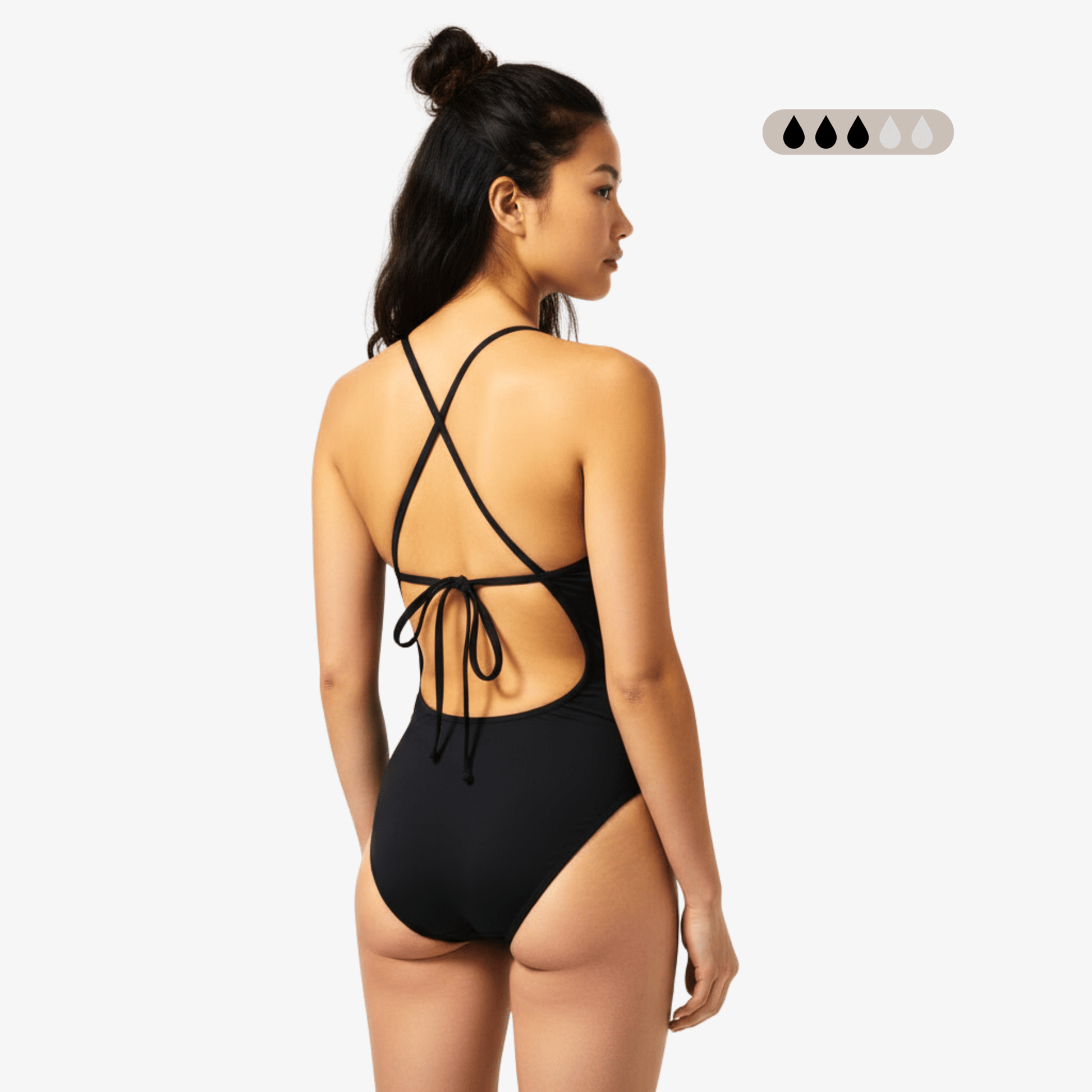 SecureFlo Onyx Tie - Back Period Swimsuit by Norca - Norca Athletic Swimwear | Norca Natation Inc.